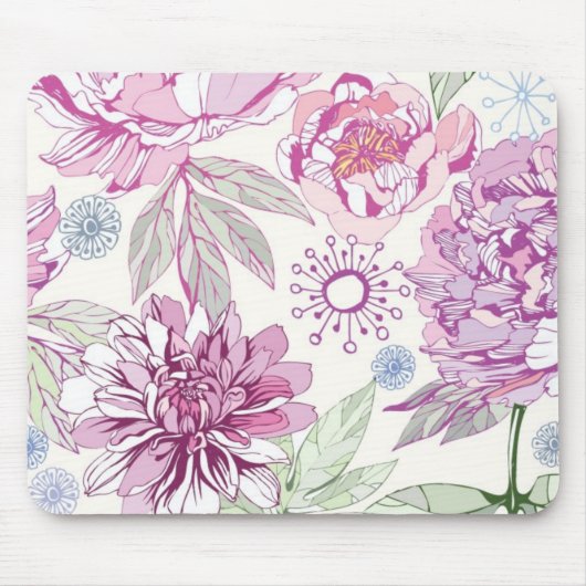 Muster mit rosa Blumen Mousepad (Vorne)