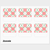 Muster mit rosa Blumen Quadratischer Aufkleber (Blatt)