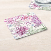 Muster mit rosa Blumen Rechteckiger Pappuntersetzer (angewinkelt)