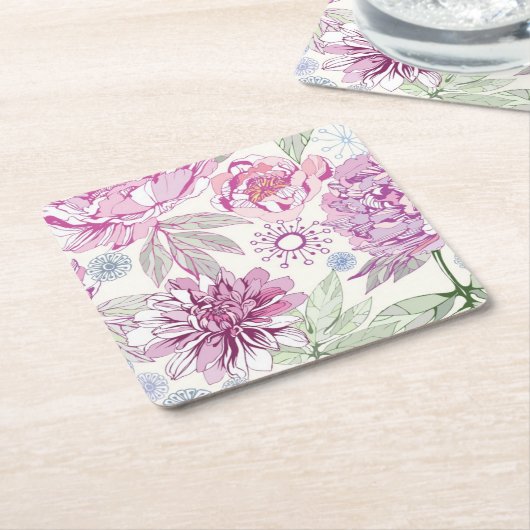 Muster mit rosa Blumen Rechteckiger Pappuntersetzer (angewinkelt)