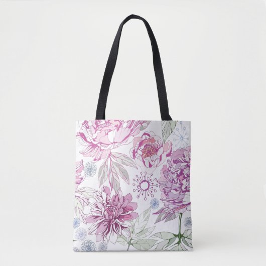 Muster mit rosa Blumen Tasche (Vorderseite)