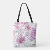 Muster mit rosa Blumen Tasche (Rückseite)