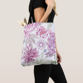 Muster mit rosa Blumen Tasche (Von Nahem)