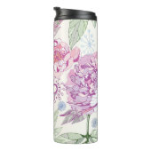 Muster mit rosa Blumen Thermosbecher (Nach rechts gedreht)