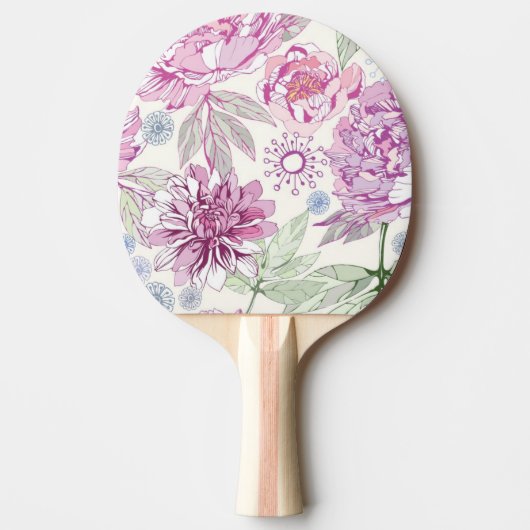 Muster mit rosa Blumen Tischtennis Schläger (Vorderseite)