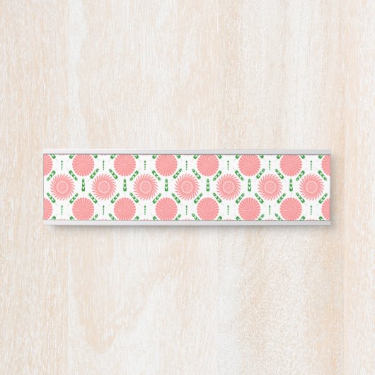 Muster mit rosa Blumen Türschild (Vorderseite )