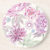 Muster mit rosa Blumen Untersetzer (Vorne)