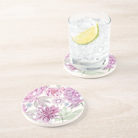 Muster mit rosa Blumen Untersetzer (Seite)