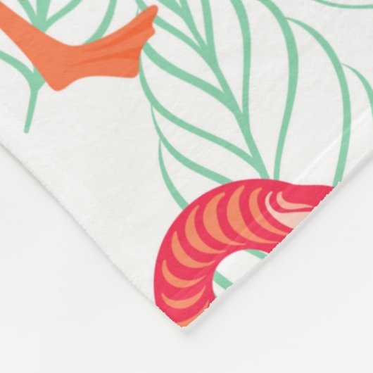 Muster mit rosa Flamingo-Ornamenten im Hintergrund Fleecedecke (Ecke)