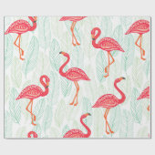 Muster mit rosa Flamingo-Ornamenten im Hintergrund Geschenkpapier (Flach)