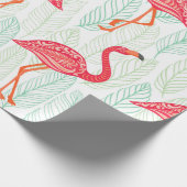 Muster mit rosa Flamingo-Ornamenten im Hintergrund Geschenkpapier (Ecke)