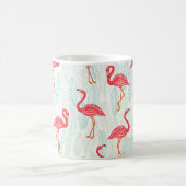 Muster mit rosa Flamingo-Ornamenten im Hintergrund Kaffeetasse (Mittel)
