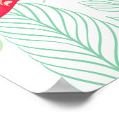 Muster mit rosa Flamingo-Ornamenten im Hintergrund Poster (Ecke)