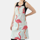 Muster mit rosa Flamingo-Ornamenten im Hintergrund Schürze (InSitu)