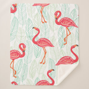 Muster mit rosa Flamingo-Ornamenten im Hintergrund Sherpadecke