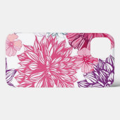 Muster mit rosa Stichen und Dahlien Case-Mate iPhone Hülle (Rückseite (Horizontal))