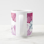 Muster mit rosa Stiften und Dahlien Jumbo-Tasse (Rückseite)