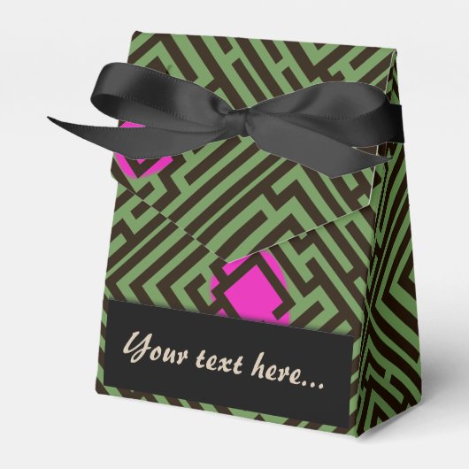 Muster mit rosafarbenem Text Geschenkschachtel (Vorderseite)