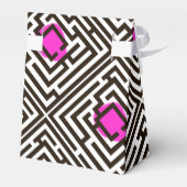 Muster mit rosafarbenem Text Geschenkschachtel (Rückseite)