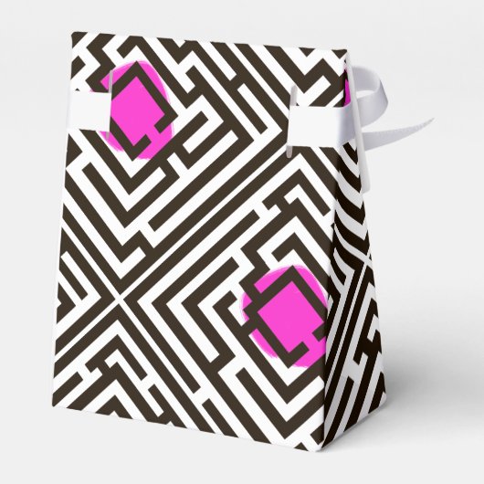 Muster mit rosafarbenem Text Geschenkschachtel (Rückseite)