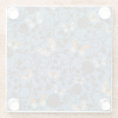 Muster mit Rosen und Schmetterling Glasuntersetzer (Rückseite)