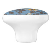 Muster mit Rosen und Schmetterling Keramikknauf (Seitenansicht)