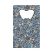 Muster mit Rosen und Schmetterling Kreditkartenflaschenöffner (Rückseite)