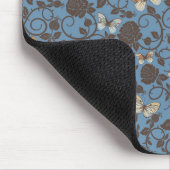 Muster mit Rosen und Schmetterling Mousepad (Ecke)