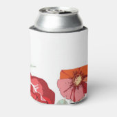 Muster mit roten Blume Dosenkühler (Kanne Rückseite)