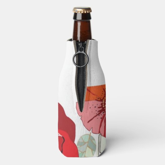 Muster mit roten Blume Flaschenkühler (Flasche Rückseite)