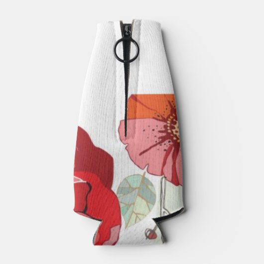 Muster mit roten Blume Flaschenkühler (Rückseite)