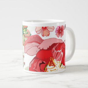 Muster mit roten Blume Jumbo-Tasse