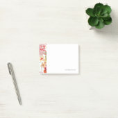 Muster mit roten Blume Post-it Klebezettel (Büro)