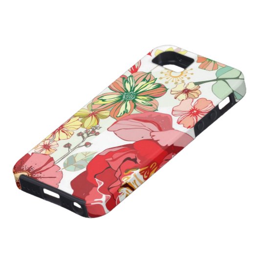 Muster mit roten Blumen Case-Mate iPhone Hülle (unten)