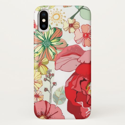 Muster mit roten Blumen Case-Mate iPhone Hülle (Rückseite)