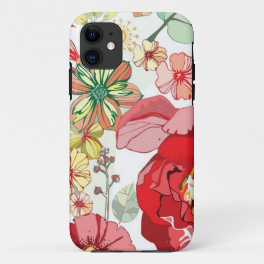 Muster mit roten Blumen Case-Mate iPhone Hülle (Rückseite)