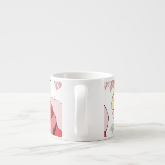 Muster mit roten Blumen Espressotasse (Rückseite)