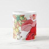 Muster mit roten Blumen Jumbo-Tasse (Vorderseite)