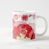 Muster mit roten Blumen Jumbo-Tasse (Rechts)