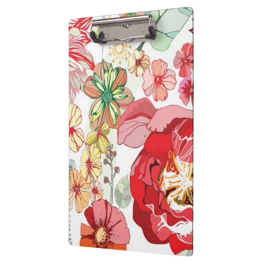 Muster mit roten Blumen Klemmbrett (Links)