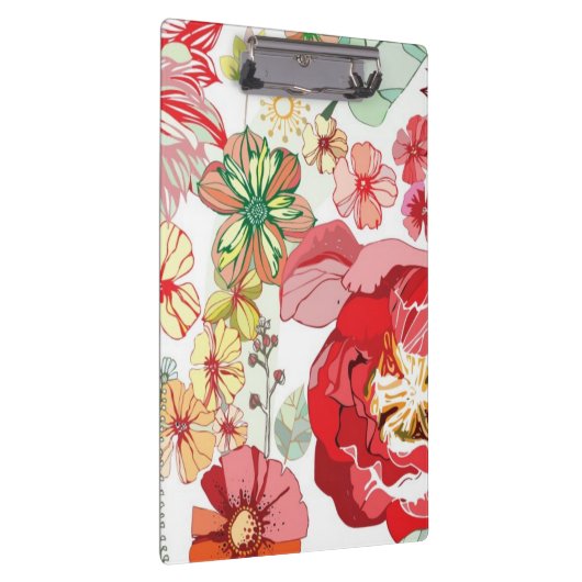 Muster mit roten Blumen Klemmbrett (Rechts)