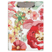 Muster mit roten Blumen Klemmbrett (Vorderseite)