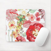 Muster mit roten Blumen Mousepad (Mit Mouse)