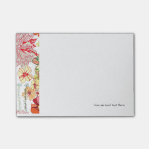 Muster mit roten Blumen Post-it Klebezettel