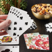 Muster mit roten Blumen Spielkarten (In Situ)