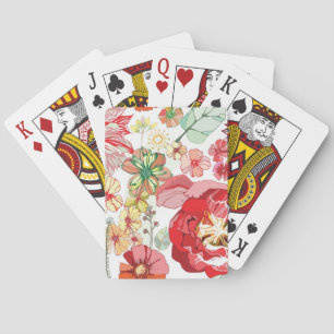 Muster mit roten Blumen Spielkarten