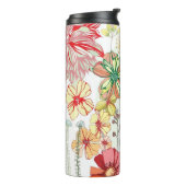 Muster mit roten Blumen Thermosbecher (Nach links gedreht)