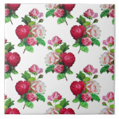 Muster mit roten, weißen und rosa Rosen, Fliese (Vorderseite)