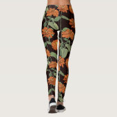 Muster mit roter Ringelblume Leggings (Rückseite)