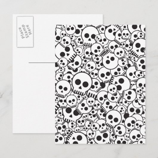 Muster mit Schädeln Postkarte (Vorne/Hinten)